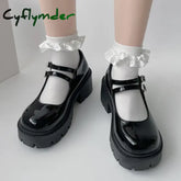Chunky Platform Mary Jane Shoes Women Heart Buckle Strap Thick Heels Pumps Woman Black Patent Leather Lolita Shoes Laides