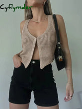 Cyflymder - Classic Hook-And-Eye Knit Vest Khaki / Xs Sweater Vests