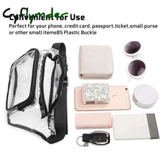Cyflymder Clear Fanny Pack Waterproof Waist Bag Tote Stadium Approved Purse Transparent Adjustable
