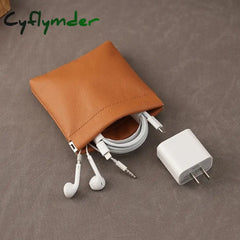Cyflymder Coin Purse Spring Sheet Automatic Closure Small Change Pouch Earphones Data Cable Storage Bag Mini Wallet for