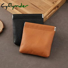 Cyflymder Coin Purse Spring Sheet Automatic Closure Small Change Pouch Earphones Data Cable Storage Bag Mini Wallet for