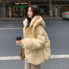 Cyflymder cold weather outfits Hooded Down Jackets Women Winter Coats New Korean Style Students Loose Casual Short