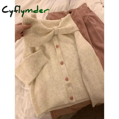 Cyflymder cold weather outfits Sweet Streetwear Knitted Cardigan Women Japanese Style Y2k Harajuku Solid Elegant