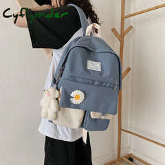Cyflymder College Student Ladies Cute Backpack Women Flower Female Harajuku School Bags Book Kawaii