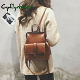 Cyflymder College Wind Retro Women Backpacks Fashion New High-Quality Pu Leather Shoulder Bags