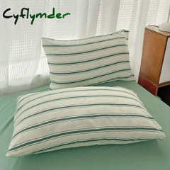 Cyflymder Colorful Striped Printing Duvet Cover And Sheet 3/4 pcs Bedding Set Adult Single Double Queen Sheet Set
