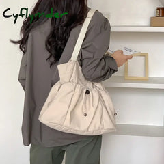 Cyflymder Comfortable Wearresistant Shoulder Bag Large Capacity Fashionable Versatile Nylon Tote
