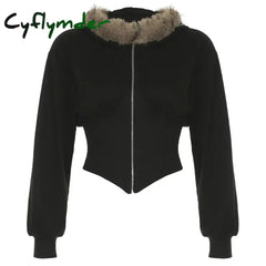 Cyflymder comfy outfits winter Jackets Casual Turn-Down Collar Long Sleeve Coats Dark Solid Zipper Pockets Women Autumn