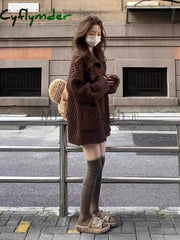 Cyflymder comfy outfits winter Preppy Style Sweet New 3 Piece Set Women Vintage Elegant Knitted Skirt Suit Female