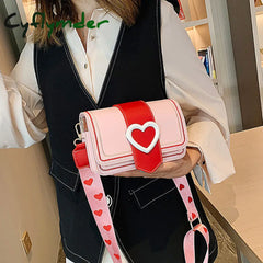 Cyflymder Contrast Color Leather Crossbody Bags For Women Travel Handbag Fashion Simple Shoulder