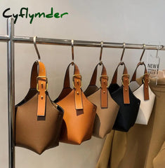 Cyflymder Contrast Color Tote Bucket Bag Fashion New High-Quality Pu Leather Women’s Designer