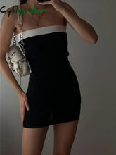 Cyflymder - Contrast Trim Bodycon Short Dress Black / Xs Sweater Dresses