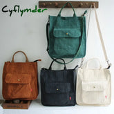 Cyflymder Corduroy Bag For Women Shopper Designer Handbag Autumn And Winter Girls Student Bookbag