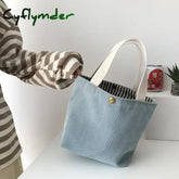 Cyflymder Corduroy Mini Hand Bag Small Square Portable Handbags Women Casual Shopping Storage Bags Vintage Solid Color