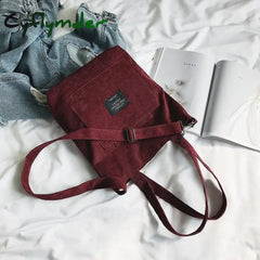 Cyflymder Corduroy Shoulder Bags Striped Cloth Fabric Handbags Casual Zip Tote Canvas Crossbody Bag