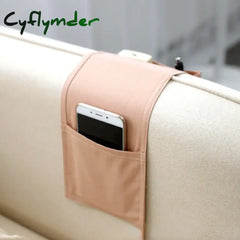 Cyflymder Cotton Linen Bedside Storage Bag Organizer Bed Desk Sofa Tv Remote Control Hanging Holder