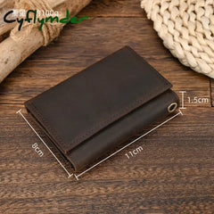 Cyflymder Cowhide Short Wallet Luxury Brand Men Clip Purse Wallet Chain Male Card Holder Genuinie Leather Coin Purse