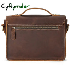 Cyflymder Crazy Horse Leather Men’s Shoulder Bag Vintage Messenger Bags Men Male Small Travel Crossbody Bags Man