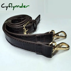Cyflymder Crocodile Pattern Belt For Bags Adjustable Thin Long Bag Shoulder Strap Brown Coffee