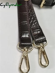 Cyflymder Crocodile Pattern Belt For Bags Adjustable Thin Long Bag Shoulder Strap Brown Coffee