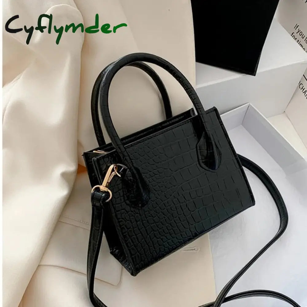 Cyflymder Crocodile Pattern Pu Leather Crossbody Bags For Women Chain Female Shoulder Handbags Mini