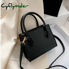 Cyflymder Crocodile Pattern Pu Leather Crossbody Bags For Women Chain Female Shoulder Handbags Mini