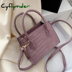 Cyflymder Crocodile Pattern Pu Leather Crossbody Bags For Women Chain Female Shoulder Handbags Mini