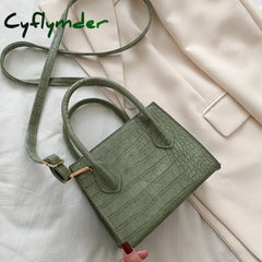 Cyflymder Crocodile Pattern Pu Leather Crossbody Bags For Women Chain Female Shoulder Handbags Mini