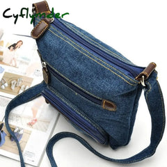 Cyflymder Crossbody Bags For Women Casual Denim Fashion Female Shoulder Bag Pack Travel Zipper