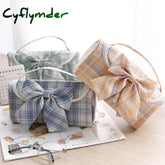 Cyflymder Cute Canvas School Pencil Cases Striped Lattice Bow Kawaii Bag Jk Pen Pouch Pensil Case