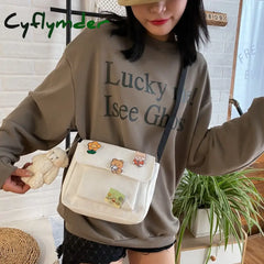 Cyflymder Cute Canvas Small Bag Female New Japanese Harajuku Diagonal Wild Student Girl Shoulder