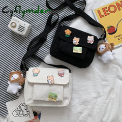 Cyflymder Cute Canvas Small Bag Female New Japanese Harajuku Diagonal Wild Student Girl Shoulder