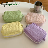 Cyflymder Cute Cosmetic Storage Bag Quilted Flowers Design Soft Comfortable Makeup For Lipstick
