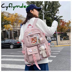 Cyflymder Cute Girls ITA Backpack Women Large Capacity Ins Schoolbags for Teens Female Korean Harajuku School Student