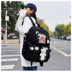 Cyflymder Cute Girls ITA Backpack Women Large Capacity Ins Schoolbags for Teens Female Korean Harajuku School Student