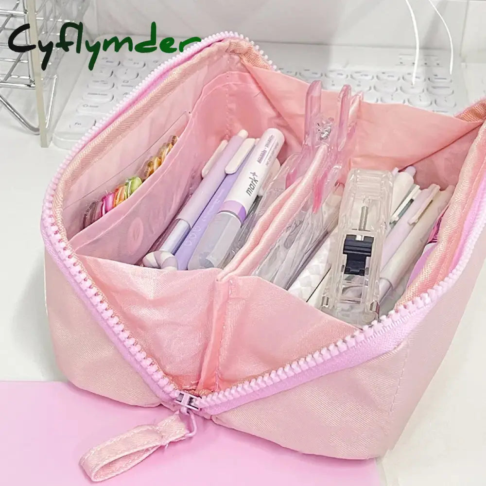 Cute Large Capacity Pencil Bag Aesthetic School Big Pouch Girl Stationery Holder Bag Children Pen Case Students School Supplies