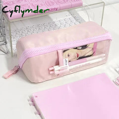 Cyflymder Cute Large Capacity Pencil Bag Aesthetic School Big Pouch Girl Stationery Holder Children