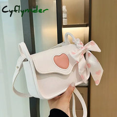 Cyflymder Cute Love Heart Women’s Small Square Shoulder Bags Fashion Female Messenger Bag Simple