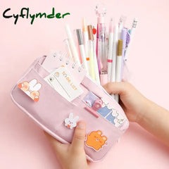 Cyflymder Cute Pencil Case Trousse Scolaire Pencil Cases For Girls Random Brooch Estojo Escolar Pencilcase Kawaii