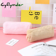 Cyflymder Cute Plush Pencil Pouch Pen Bag For Girls Kawaii Stationery Large Capacity Case Box