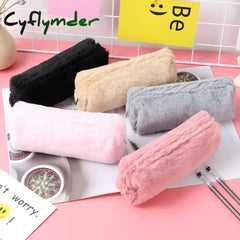 Cyflymder Cute Plush Pencil Pouch Pen Bag For Girls Kawaii Stationery Large Capacity Case Box