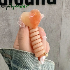 Cyflymder Cute Ponytail Elastic Spiral Holder Japanese Fashion Style Heart Hair Tie for Girls Women Hair Band