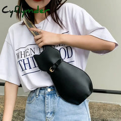 Cyflymder Cute Pu Cat Dog Bag Women Messenger Wide Shoulder Straps Chest Bags Student Storage Little