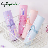 Cyflymder Cute Sakura Large-Capacity Pen Curtain Pencil Case Stationery For Girls Student School
