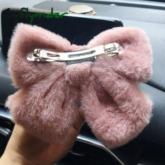 Cyflymder cute winter outfits Autumn/Winter Large Plush Hairbows Girls Hair Accessori Women Fashion Soft Warm Bowknot