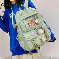 Cyflymder Cute Women Backpacks Waterproof Multi-Pocket Nylon School Backpack For Student Female