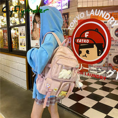 Cyflymder Cute Women Large Capacity Backpack Waterproof Nylon Female Schoolbag College Lady Laptop