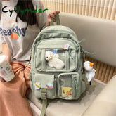 Cyflymder Cute Women Large Capacity Backpack Waterproof Nylon Female Schoolbag College Lady Laptop