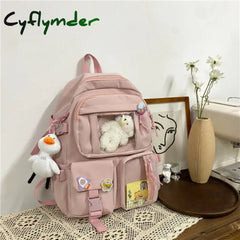 Cyflymder Cute Women Large Capacity Backpack Waterproof Nylon Female Schoolbag College Lady Laptop
