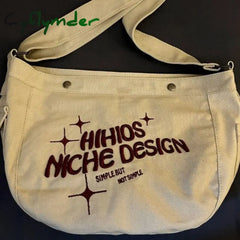 Cyflymder Denim Canvas Casual Women Shoulder Tote Bag Large Capacity Letters Designer Ladies Hand